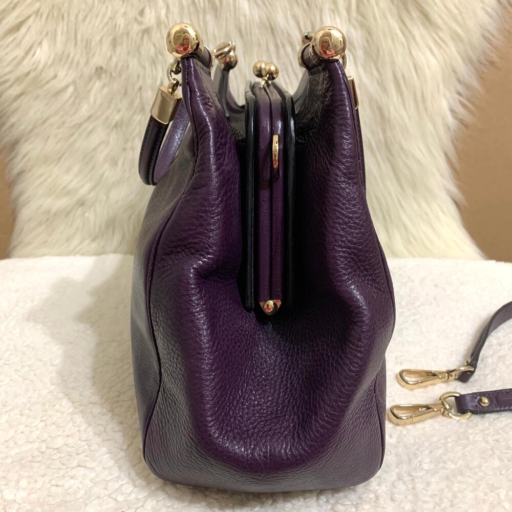 Coach Purple Satchel with Gold Accents - Picture 4 of 16
